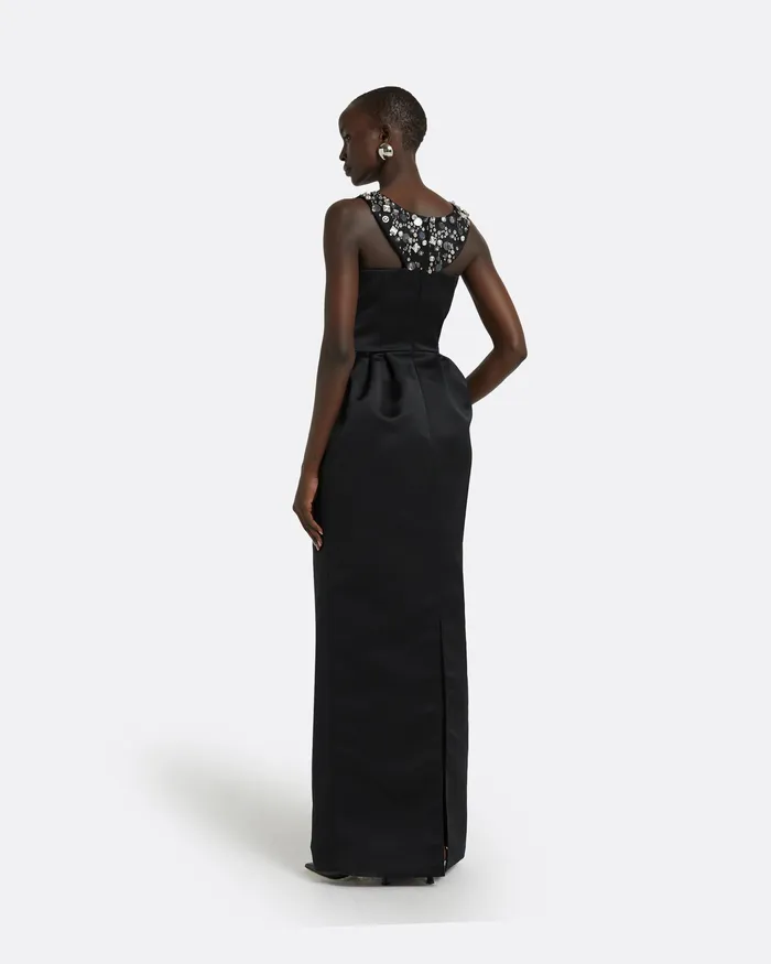 Dresses Safiyaa Women Trecchi Black Long Dress Black