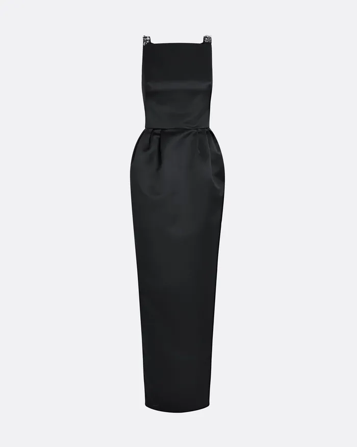Dresses Safiyaa Women Trecchi Black Long Dress Black