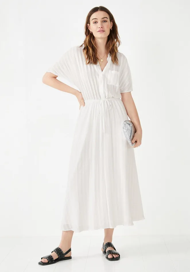 Dresses Women Hush Ren Striped Textured Dress Ecru