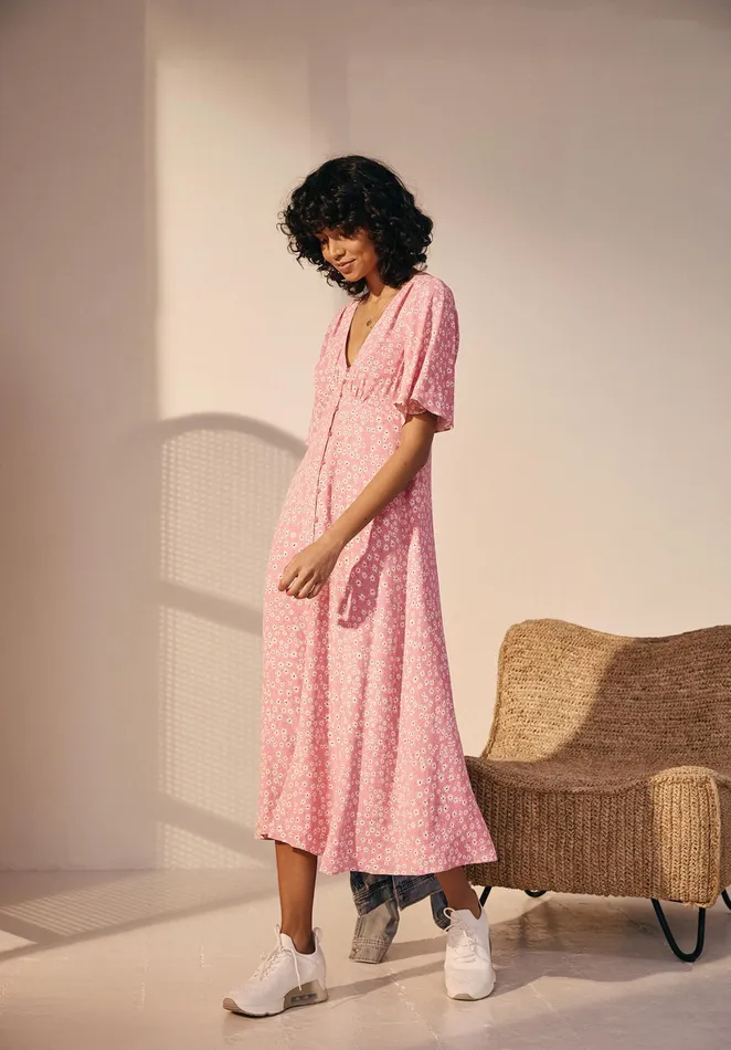 Dresses Women Hush Valeria Tea Dress Ditsy Floral Pinkecru