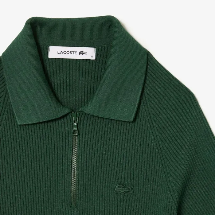 Dresses Women Lacoste Womens Knit Polo Dress Dark Green Smi