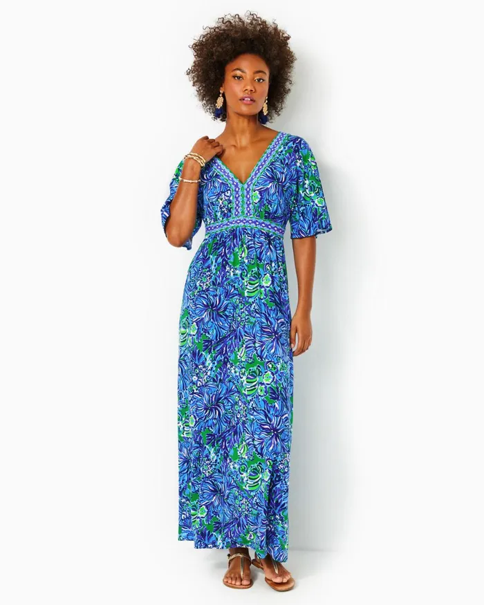 Dresses Women Lilly Pulitzer Shannie OneShoulder Dress Pink Grenadine Gold Puff Floral Brocade