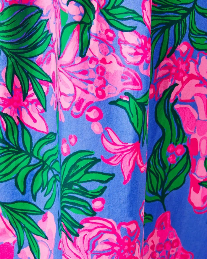 Dresses Women Lilly Pulitzer Shawnlee Elbow Sleeve OffTheShoulder Cotton Midi Dress Cerise Pink Safari Sunset