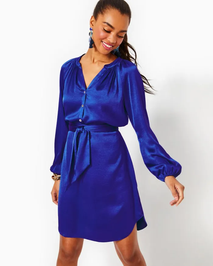 Dresses Women Lilly Pulitzer UPF 50 ChillyLilly Braedyn Dress Aegean Navy Calypso Coast Dresses Women Lilly Pulitzer UPF 50 ChillyLilly Braedyn Dress Aegean Navy Calypso Coast