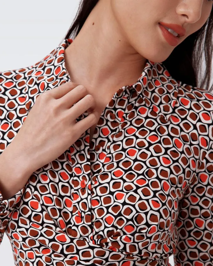 DVF Dresses Women Didi Dress Pebbles Red