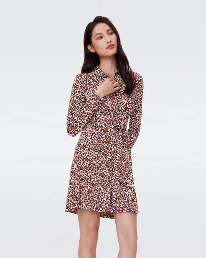 DVF Dresses Women Didi Dress Pebbles Red