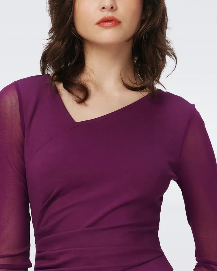 DVF Dresses Women Dorinda Dress Velvet Plum