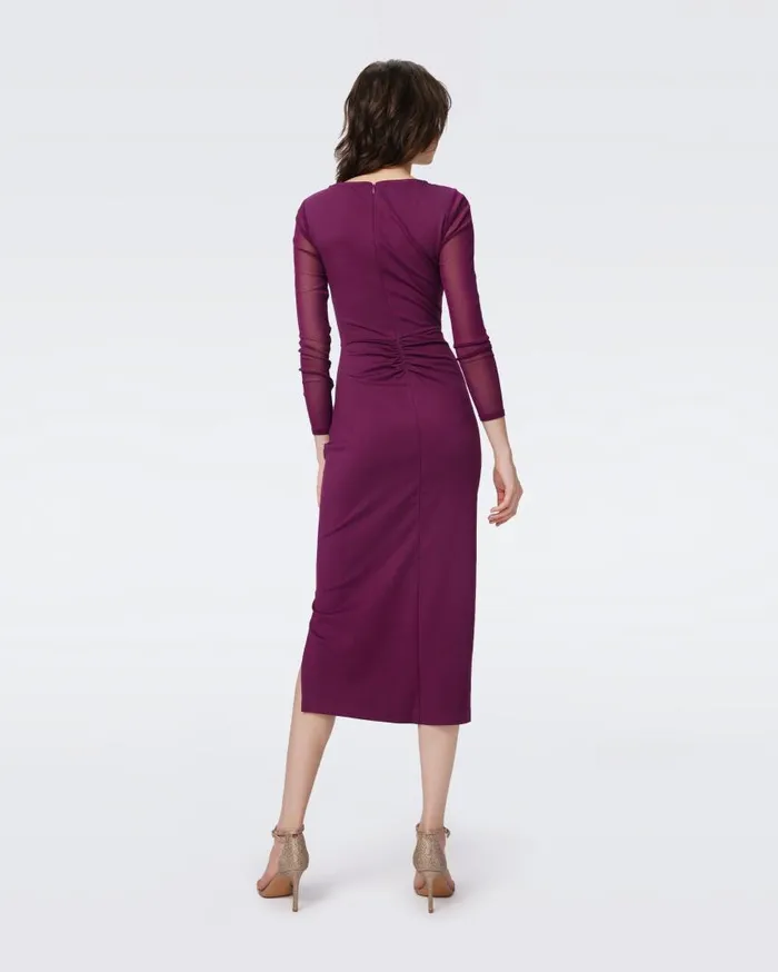 DVF Dresses Women Dorinda Dress Velvet Plum