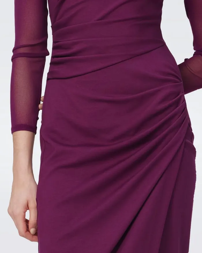 DVF Dresses Women Dorinda Dress Velvet Plum
