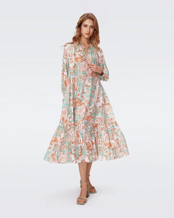DVF Dresses Women Fortina Dress June Bloom Jade