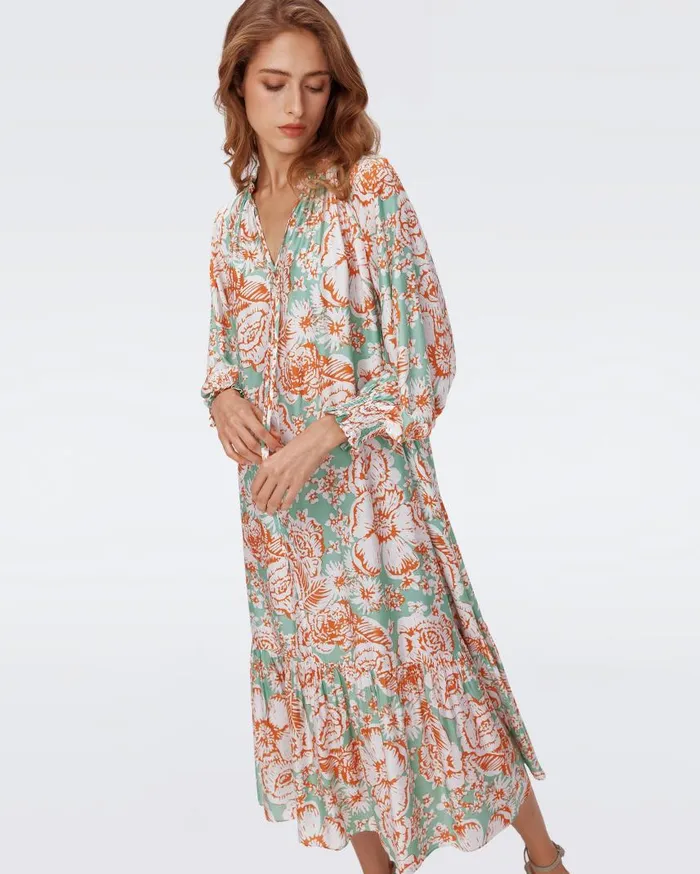 DVF Dresses Women Fortina Dress June Bloom Jade