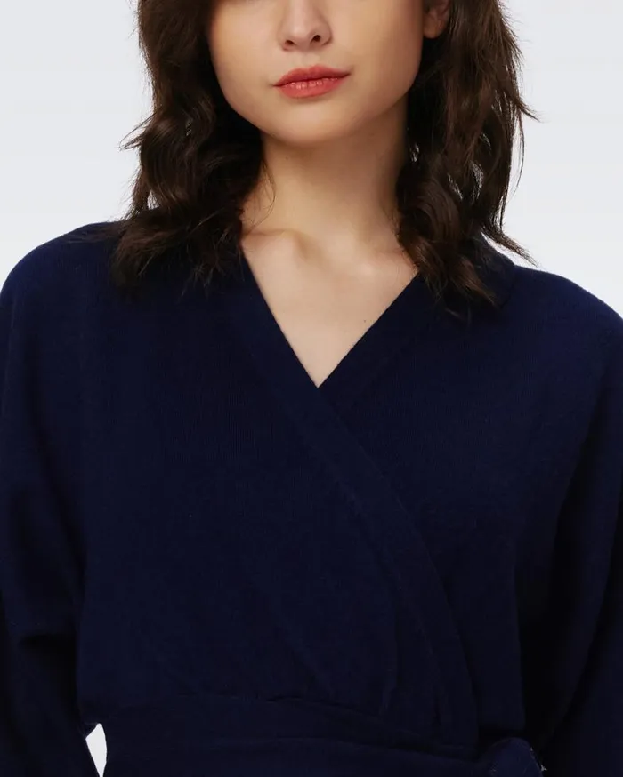 DVF Dresses Women Mac WoolCashmere Dress Navy