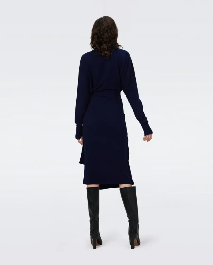 DVF Dresses Women Mac WoolCashmere Dress Navy