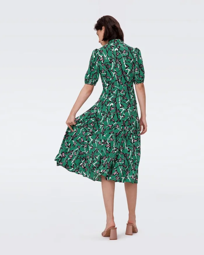 DVF Dresses Women Nella Dress Clover Twigs Green