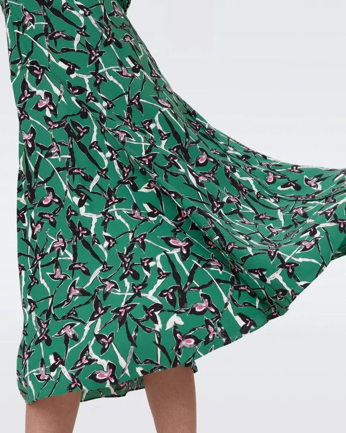 DVF Dresses Women Nella Dress Clover Twigs Green