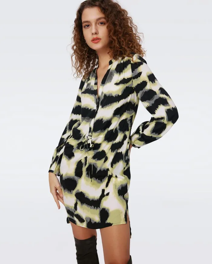 DVF Dresses Women Sonoya Dress Wild Thing Shadow Green