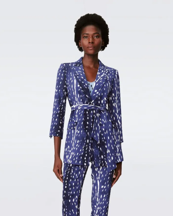 DVF Jackets and Coats Women Emiliano Jacket Fawn Perfect Navy
