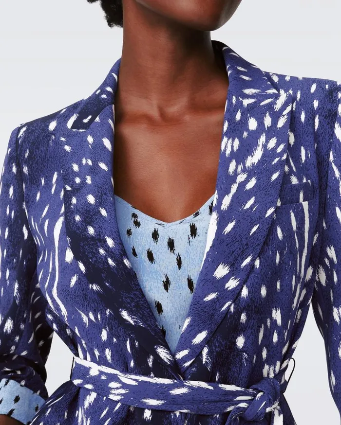 DVF Jackets and Coats Women Emiliano Jacket Fawn Perfect Navy