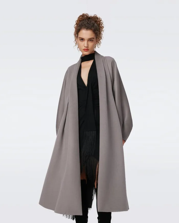 DVF Jackets and Coats Women Tom Wool Coat Elephant Grey