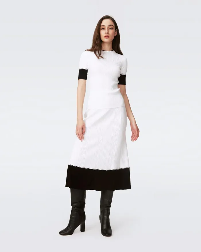 DVF Skirts Women Benedetta Skirt Ivory And Black