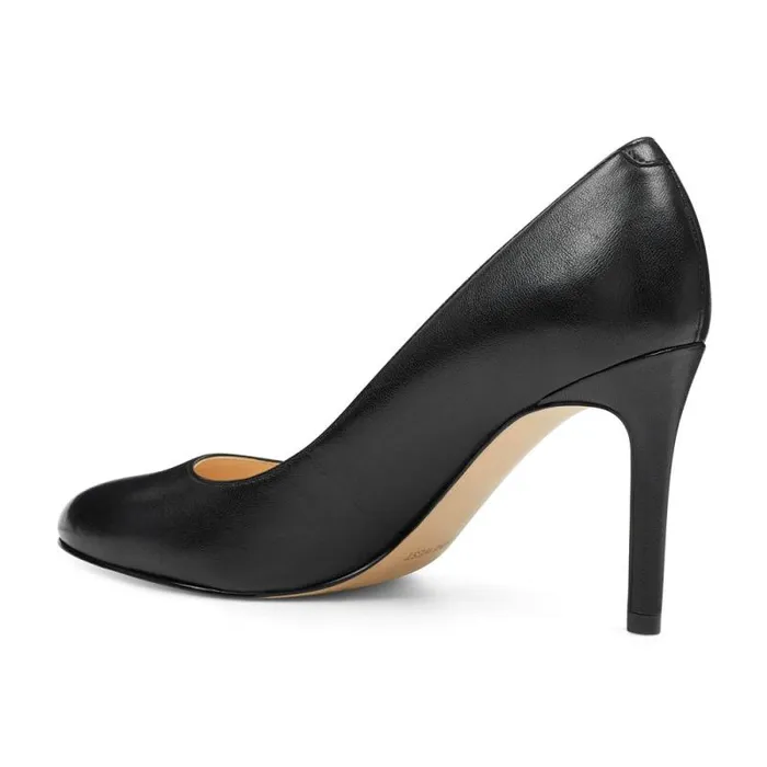 Dylan Round Toe Pumps Black Leather Women Nine West Heels Dylan Round Toe Pumps Black Leather Women Nine West Heels