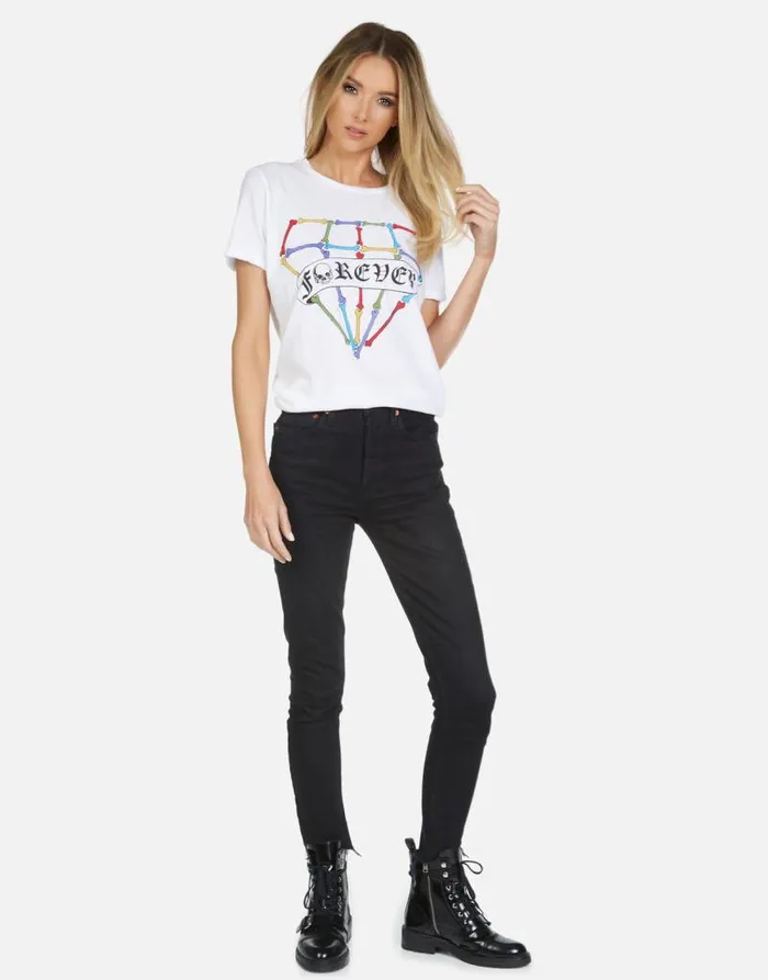 Edda Bone Diamond White Women Lauren Moshi Short Sleeve