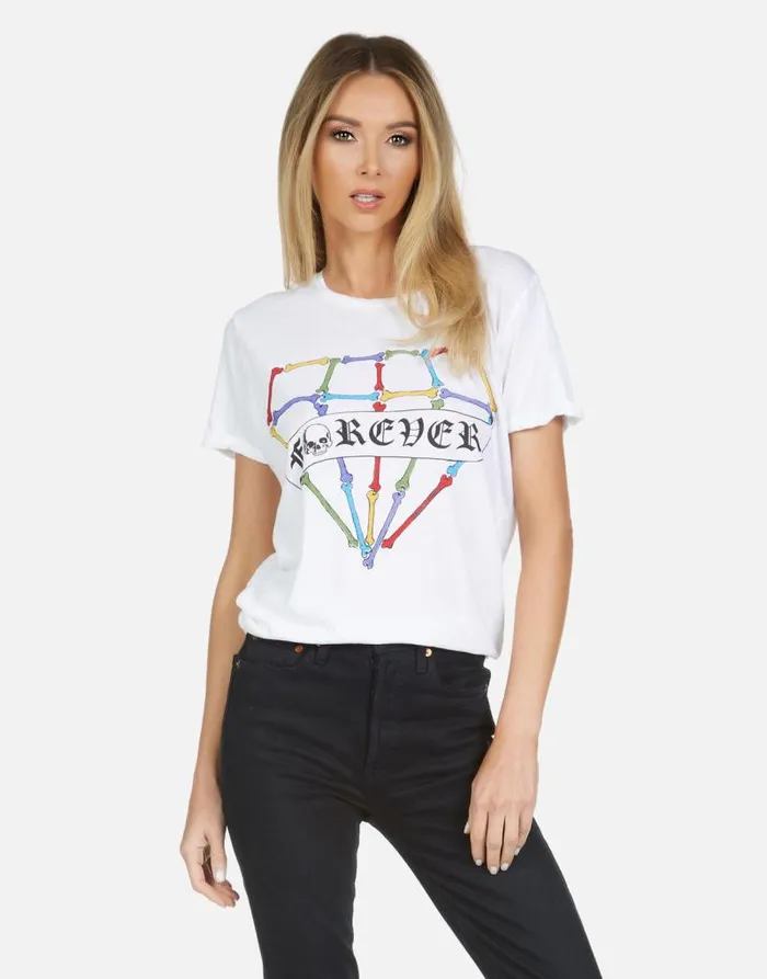 Edda Bone Diamond White Women Lauren Moshi Short Sleeve