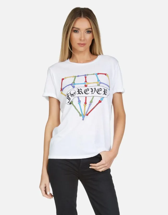Edda Bone Diamond White Women Lauren Moshi Short Sleeve
