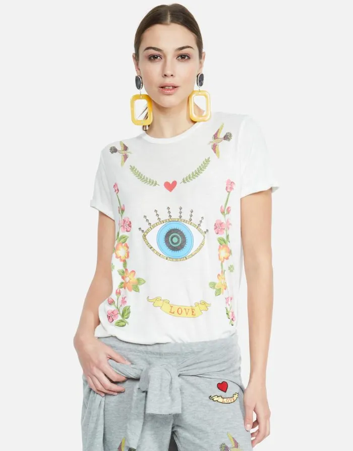 Edda Floral Eye Love Milk Women Lauren Moshi Short Sleeve