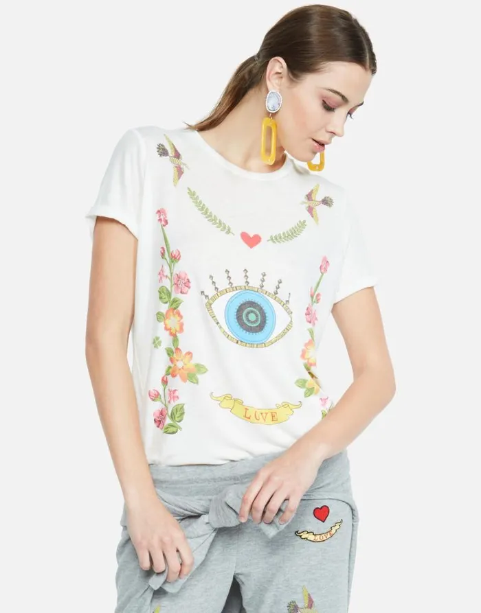 Edda Floral Eye Love Milk Women Lauren Moshi Short Sleeve
