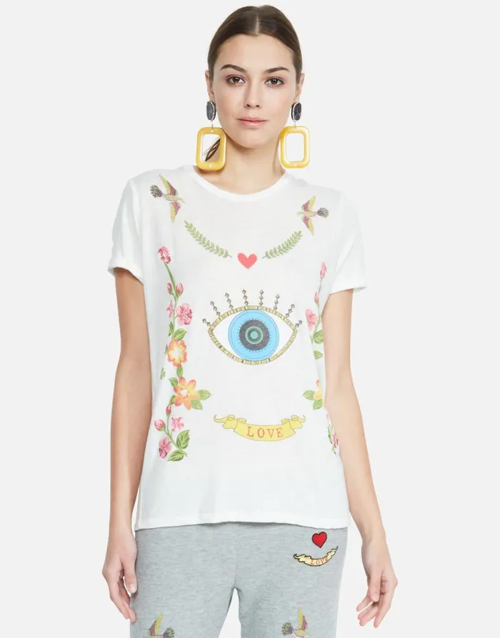 Edda Floral Eye Love Milk Women Lauren Moshi Short Sleeve