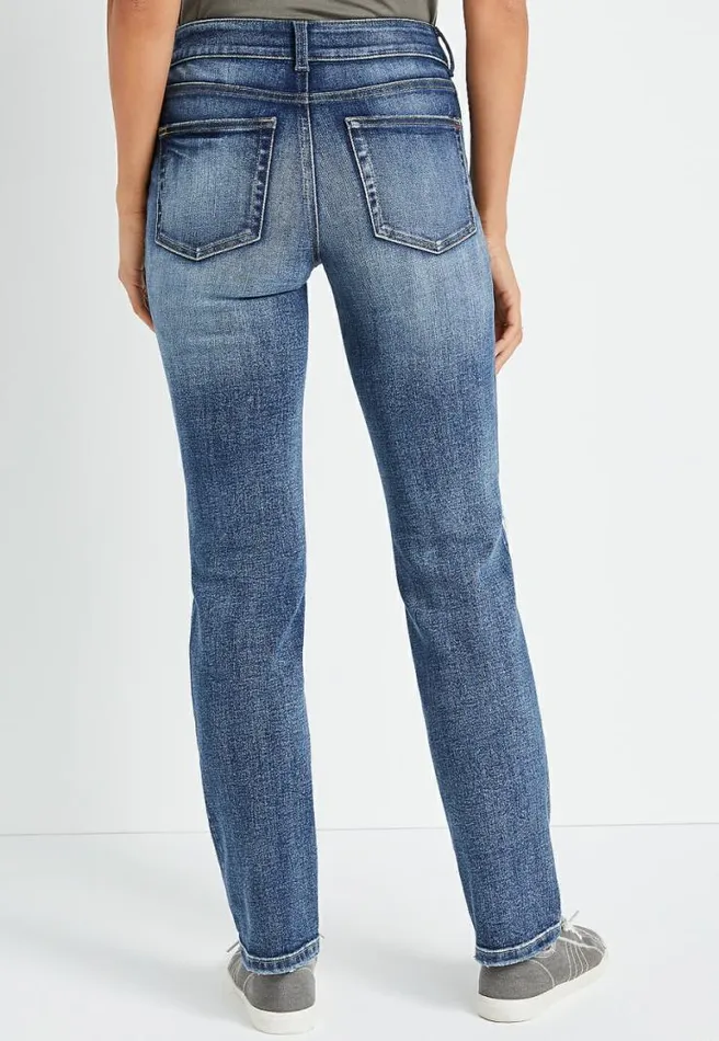Edgely High Rise Medium Ripped Straight Jean Women Maurices Jeans