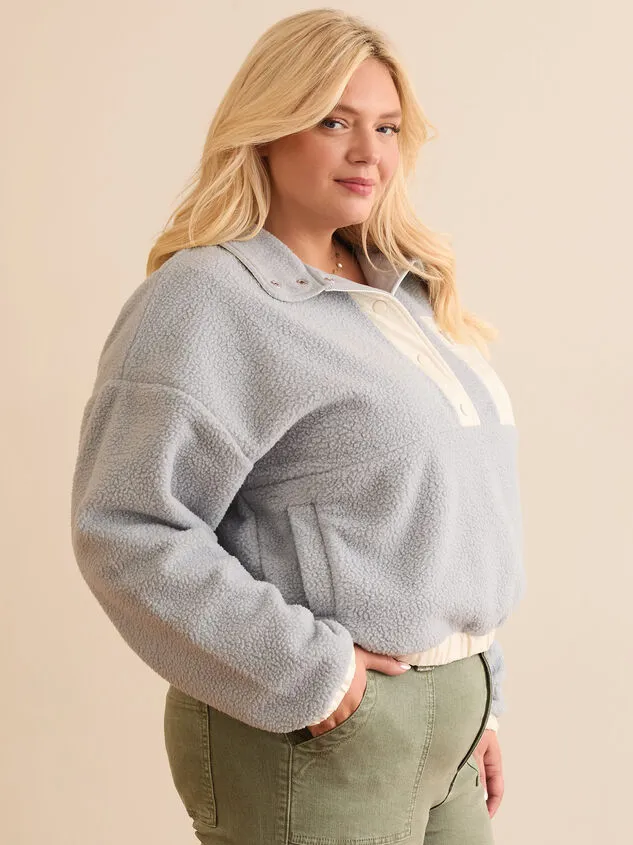 Eirwen Color Block Sherpa Pullover Ivorydustblue Women Altar039d State Jackets Eirwen Color Block Sherpa Pullover Ivorydustblue Women Altar039d State Jackets