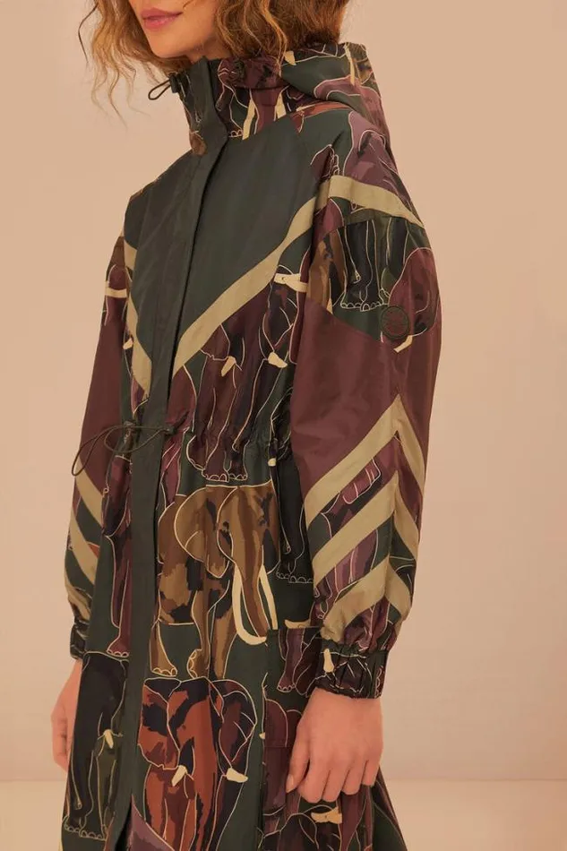 Elephants Maxi Raincoat Women FARM Rio Coats