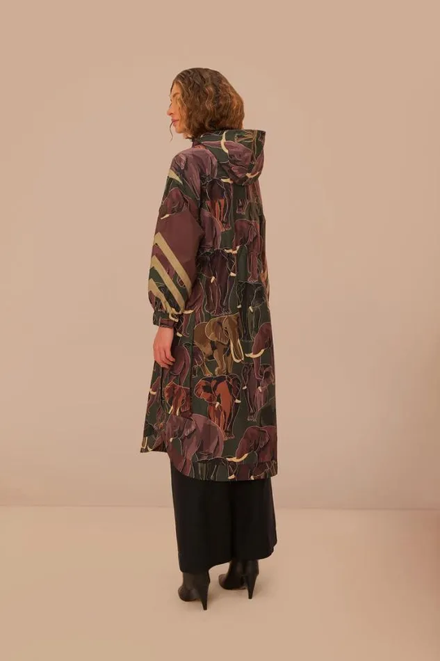 Elephants Maxi Raincoat Women FARM Rio Coats