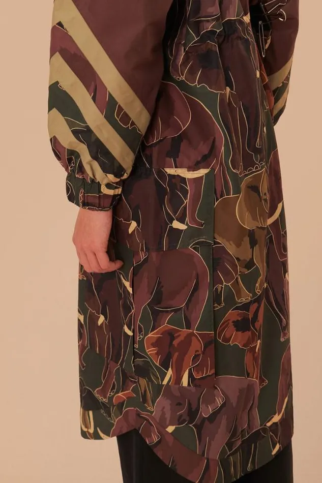 Elephants Maxi Raincoat Women FARM Rio Coats