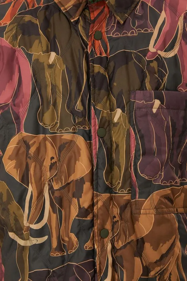 Elephants Reversible Puffer Shirt Women FARM Rio Puffer Jackets