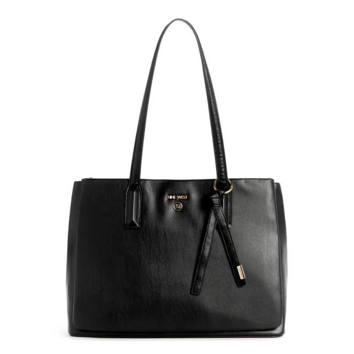 Eliena Triple Compartment Tote Black Women Nine West Totes and Backpacks