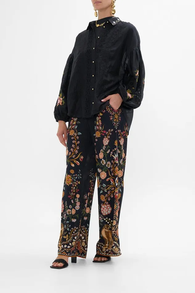 EMBROIDERED BALLOON SLEEVE SHIRT BLOUSE LOOM TO TOMB Loom To Tomb Womens Camilla Blouses and Shirts