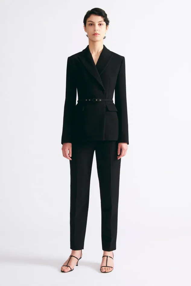 Emilia Wickstead Arabella Trousers In Black Double Crepe Women Trousers