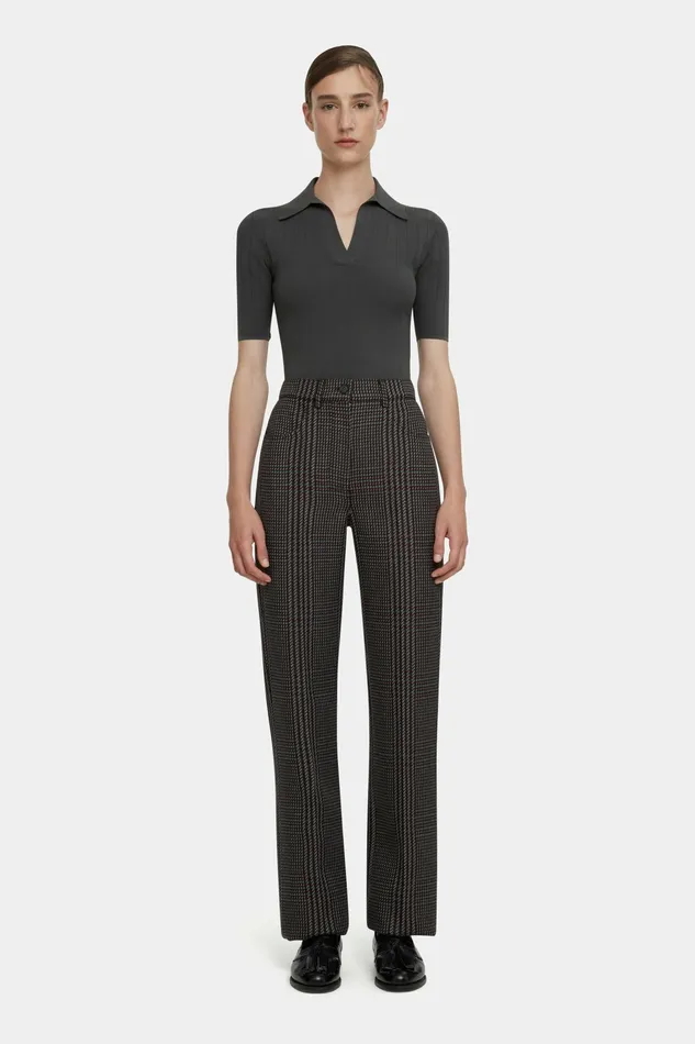 Emilia Wickstead Brinkley Trousers In Prince Of Wales Check Merino Wool Women Trousers
