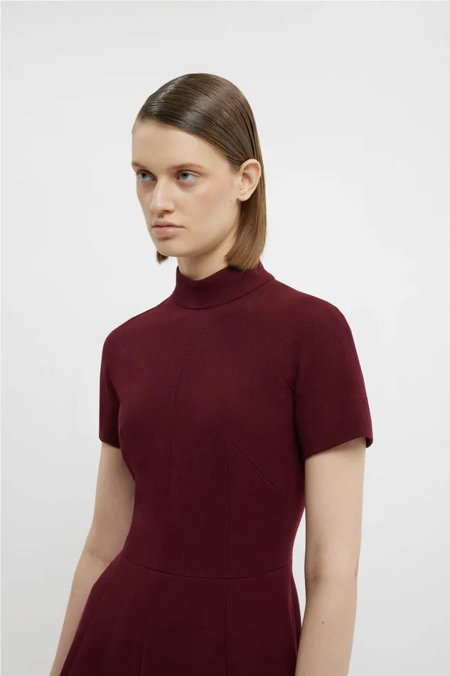 Emilia Wickstead Malinda Gown In Burgundy Double Crepe Women Gowns