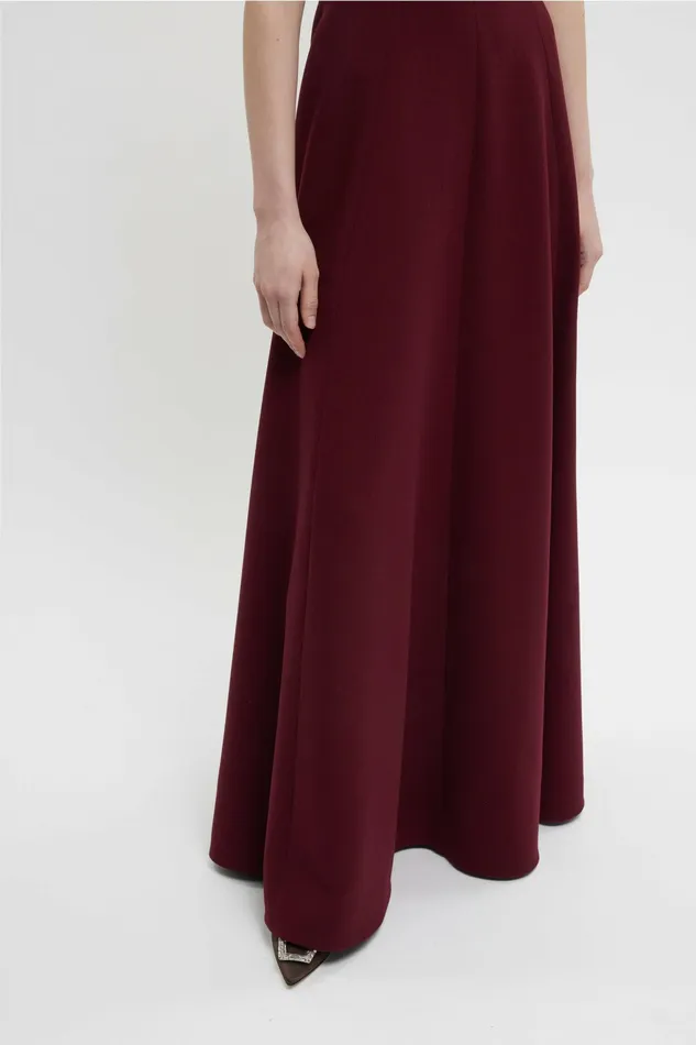 Emilia Wickstead Malinda Gown In Burgundy Double Crepe Women Gowns