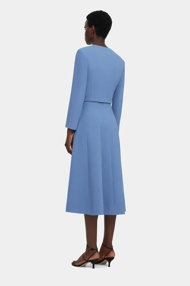 Emilia Wickstead Mirca Jacket In Indigo Double Crepe Women Jackets And Coats Emilia Wickstead Mirca Jacket In Indigo Double Crepe Women Jackets And Coats