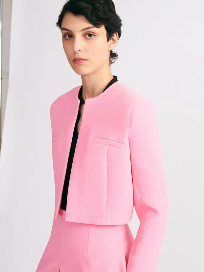 Emilia Wickstead Mirca Jacket In Pink Double Crepe Women Jackets And Coats