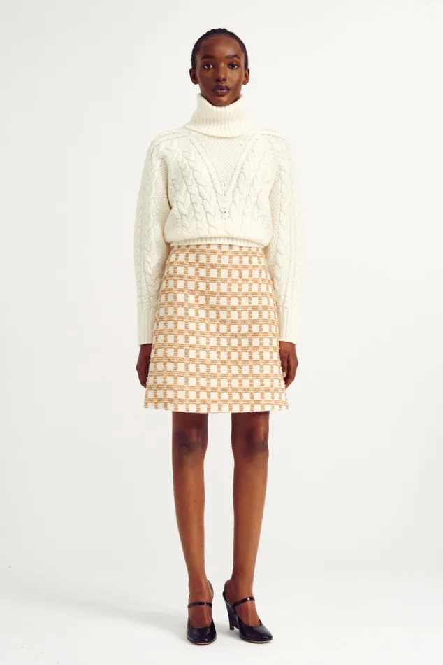 Emilia Wickstead Otis Ivory Cashfeel Cable Knit Sweater Women Knitwear