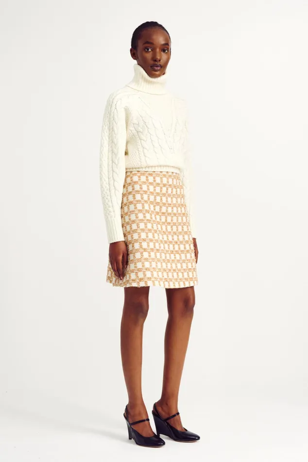 Emilia Wickstead Otis Ivory Cashfeel Cable Knit Sweater Women Knitwear