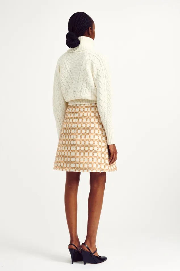 Emilia Wickstead Otis Ivory Cashfeel Cable Knit Sweater Women Knitwear