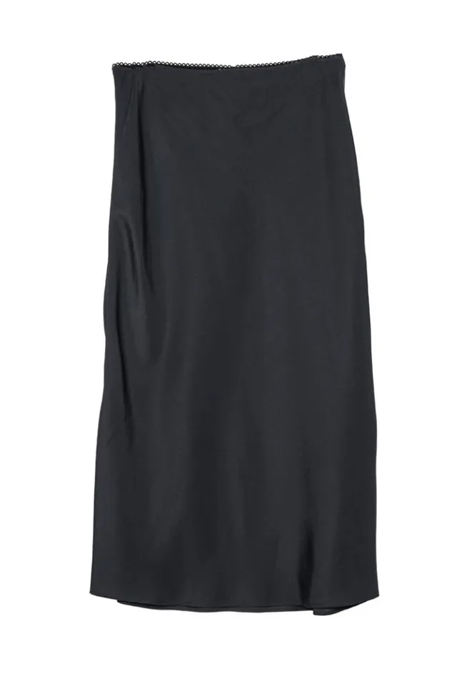 Emilie Crepe De Chine Black Midi Skirt Women Ciao Lucia Skirts