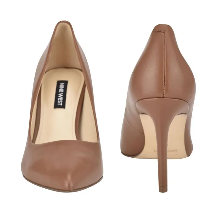 Ezra Pointy Toe Pumps Light Brown Leather Women Nine West Heels Ezra Pointy Toe Pumps Light Brown Leather Women Nine West Heels